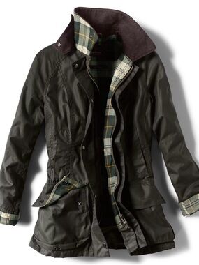 NWT Barbour Beadnell Women's Wax Jacket Sage Dark Green Size UK 8 US 4 MSRP $398